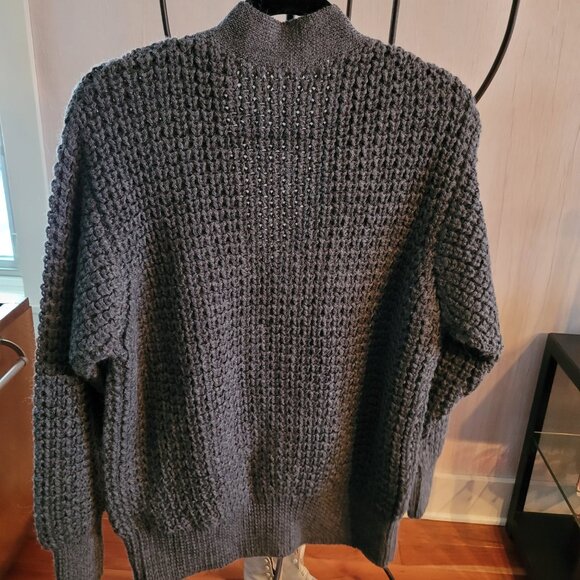 Emerson Fry Cozy Cable Cardigan - Alpaca - Charcoal - Picture 9 of 15